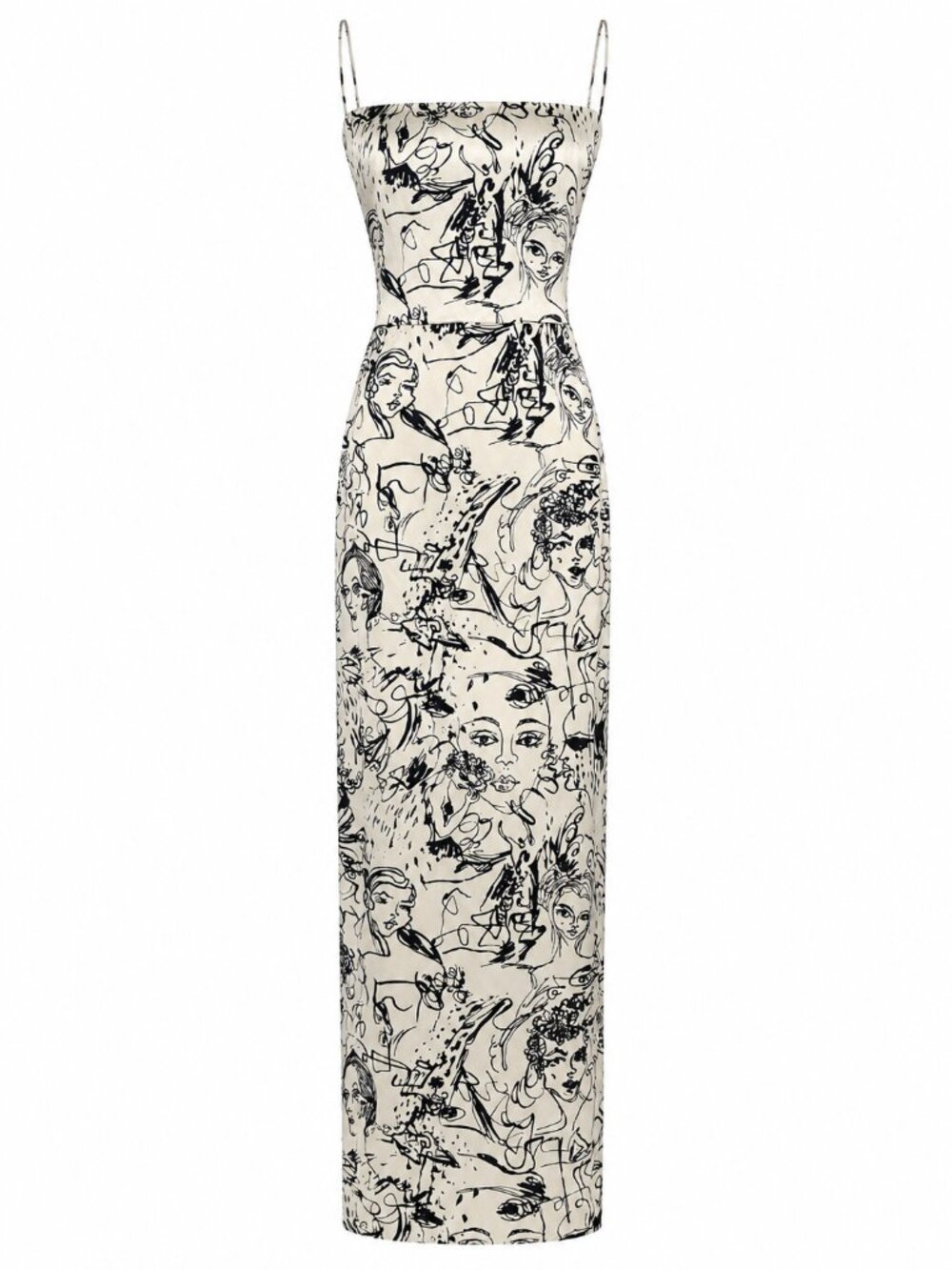 Reformation Frankie Silk Maxi Dress Vogue Ivory Black Artsy 4
